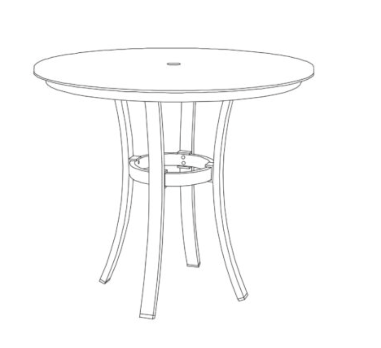 Travira 36" Round Cafe Bistro Table - HPL