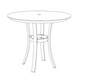 Travira 36" Round Cafe Bistro Table - HPL