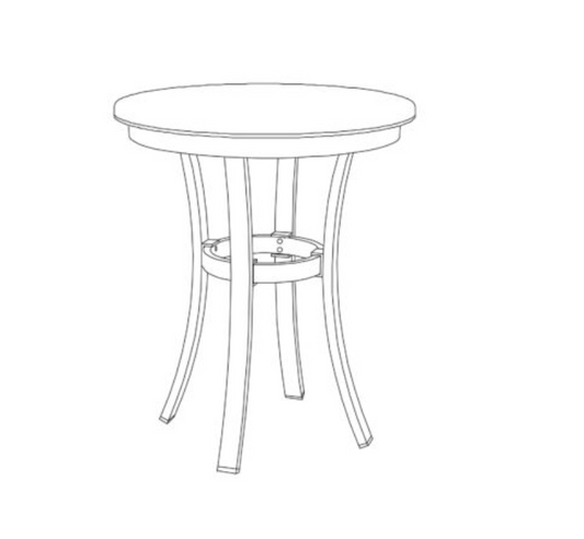Travira 24" Round Cafe Bistro Table - HPL