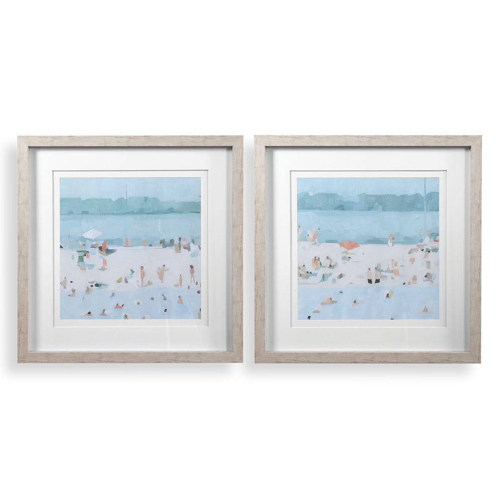 Sea Glass Sandbar Framed Prints, Set of 2