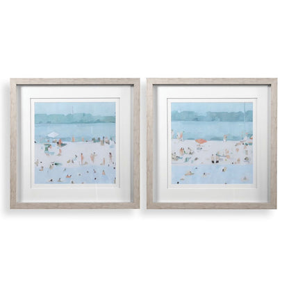 Sea Glass Sandbar Framed Prints, Set of 2