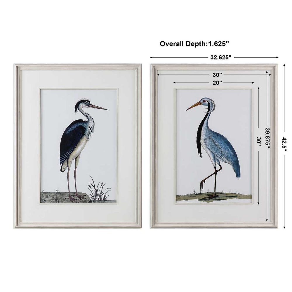 Shore Birds Framed Prints, Set of 2