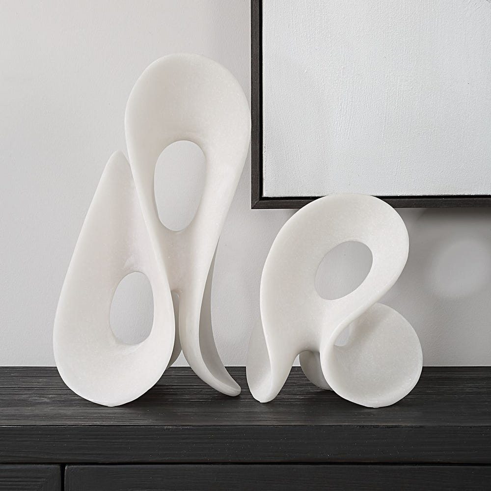 Silent Wave Indoor-Outdoor Sculptures, Set of 2