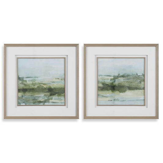Soft Sage Framed Prints, Set of 2