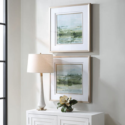 Soft Sage Framed Prints, Set of 2
