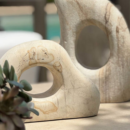 Stone Flow Indoor-Outdoor Sculptures, Set of 2