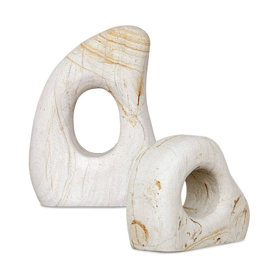 Stone Flow Indoor-Outdoor Sculptures, Set of 2