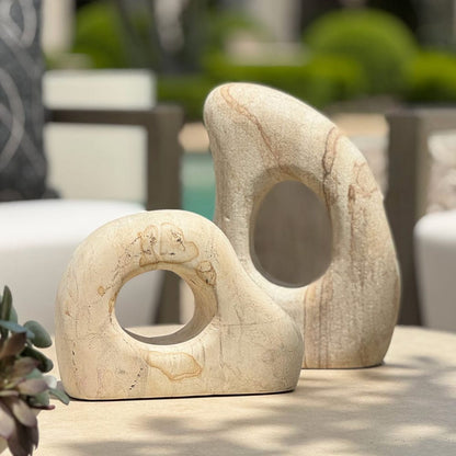 Stone Flow Indoor-Outdoor Sculptures, Set of 2