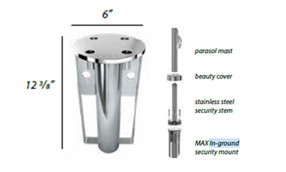 Tuuci Max In-Ground Security Mount Anchor - For Use in New Pour Concrete