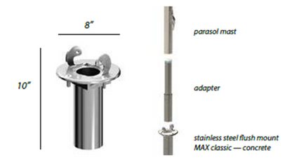 Tuuci Stainless Steel Max Flush Mount Anchor - Concrete