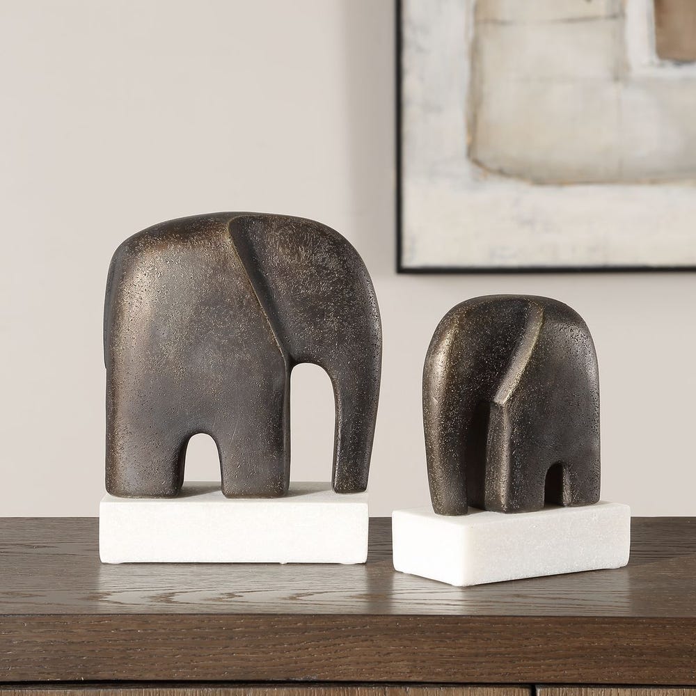 Timeless Tusk Sculptures, Set of 2