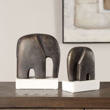 Timeless Tusk Sculptures, Set of 2