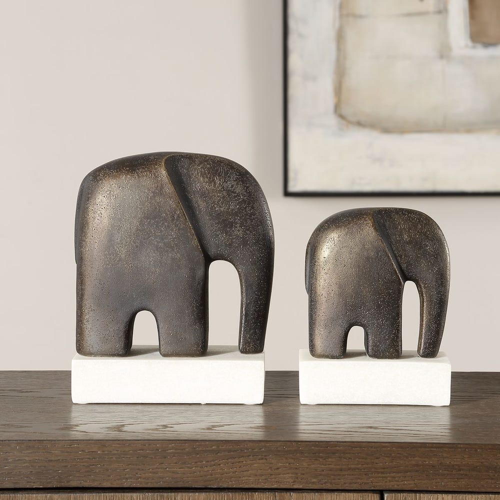 Timeless Tusk Sculptures, Set of 2
