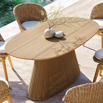 Tulle 76" Oval Dining Table - Teak