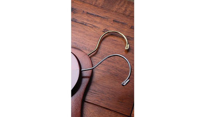 17" Walnut Wood Combo Hangers W/ Clips & Notches