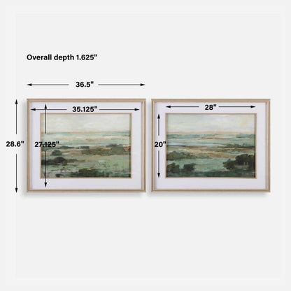 Warm Valley Framed Prints, Set of 2