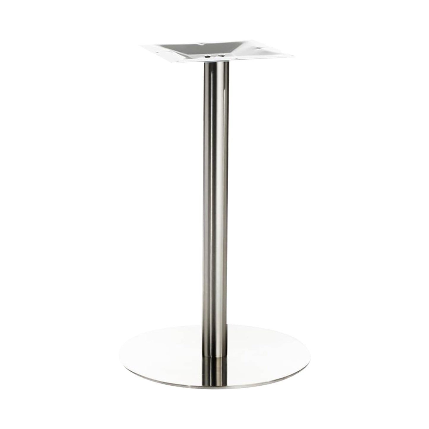 Contemporary Commercial Round Table Base in Brushed Stainless Steel
