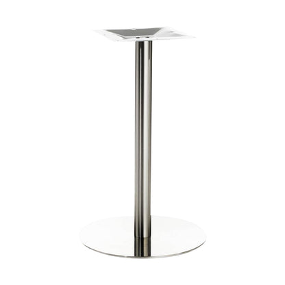 Contemporary Commercial Round Table Base in Brushed Stainless Steel