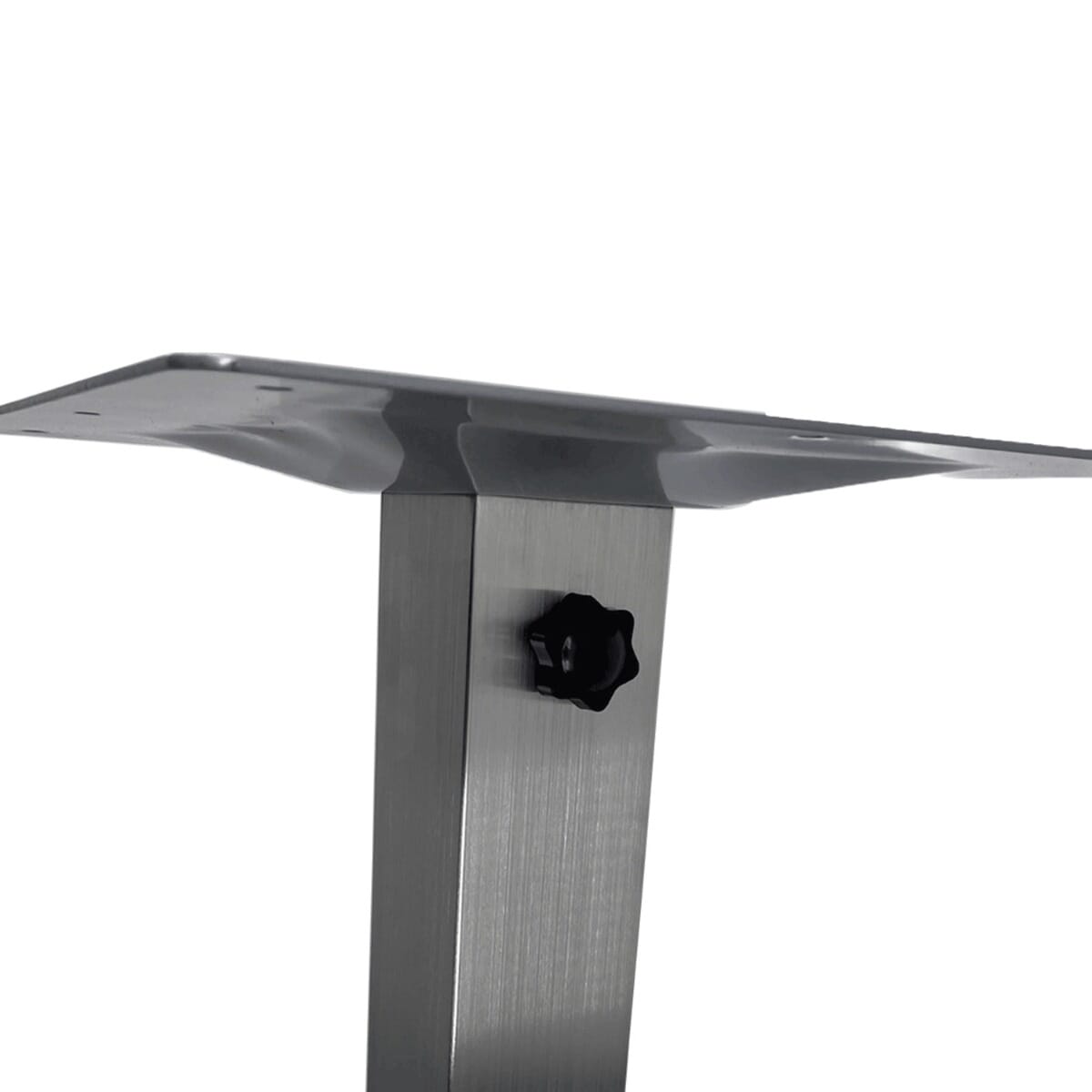 Contemporary Table Base with Umbrella Hole Brushed in Stainless Steel