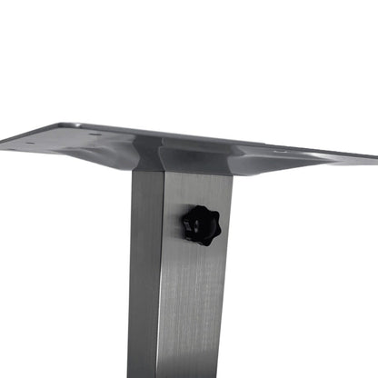 Contemporary Table Base with Umbrella Hole Brushed in Stainless Steel