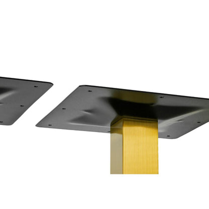 Contemporary Commercial Metal Rectangular Table Base in Gold 16" x 28"