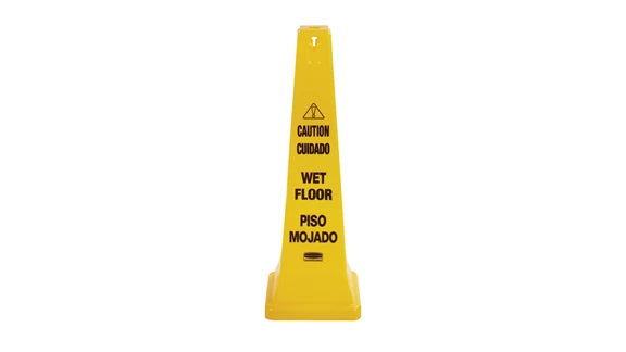 Rubbermaid "Caution Wet Floor" Safety Cone, 36", Yellow
