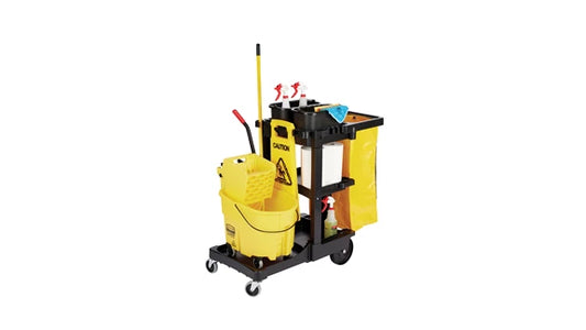 Rubbermaid Janitorial Cleaning Cart – Traditional, Black