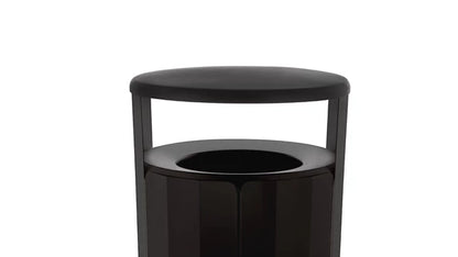 Rubbermaid Resist® Round Waste Container, Textured Black/Black Gloss