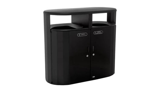 Rubbermaid Resist® Dual Stream Trash & Recycling, Textured Black/Black Gloss