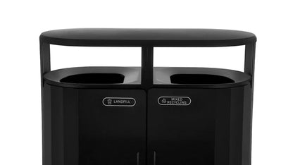 Rubbermaid Resist® Dual Stream Trash & Recycling, Textured Black/Black Gloss