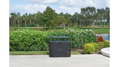 Rubbermaid Resist® Dual Stream Trash & Recycling, Textured Black/Black Gloss
