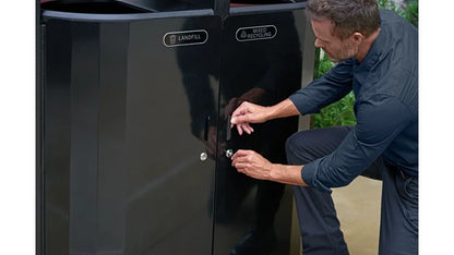 Rubbermaid Resist® Dual Stream Trash & Recycling, Textured Black/Black Gloss