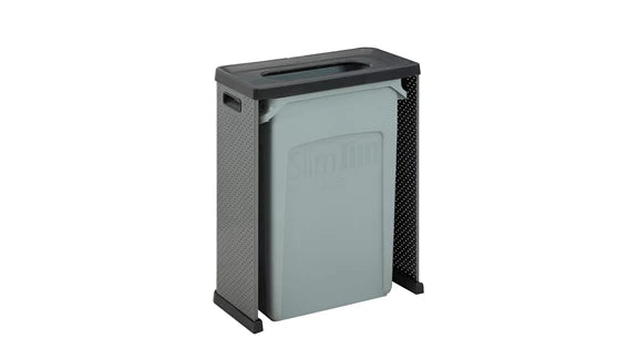 Rubbermaid Elevate™ Three-Sided Landfill Cover/Container 23 Gal Pearl Dark Gray