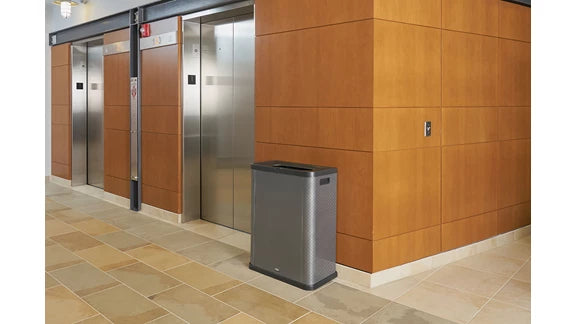 Rubbermaid Elevate™ Three-Sided Landfill Cover/Container 23 Gal Pearl Dark Gray