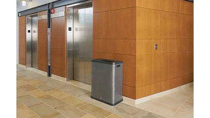 Rubbermaid Elevate™ Three-Sided Landfill Cover/Container 23 Gal Pearl Dark Gray