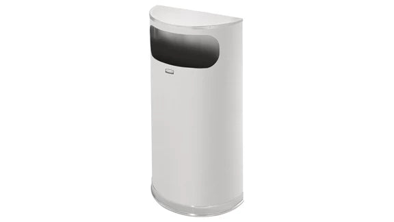 Rubbermaid Half Round Flat Top Side Open 9 Gal Stainless Steel