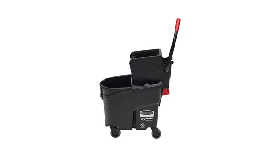 WaveBrake® 35 QT Side Press Bucket and Wringer with Dirty Water Bucket, Black 1863896