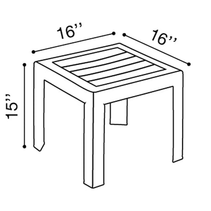 Grosfillex Bahia 16"x16" Low Table