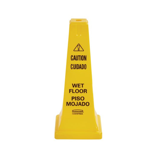 CAUTION WET FLOOR SAFETY CONE, 25", YELLOW