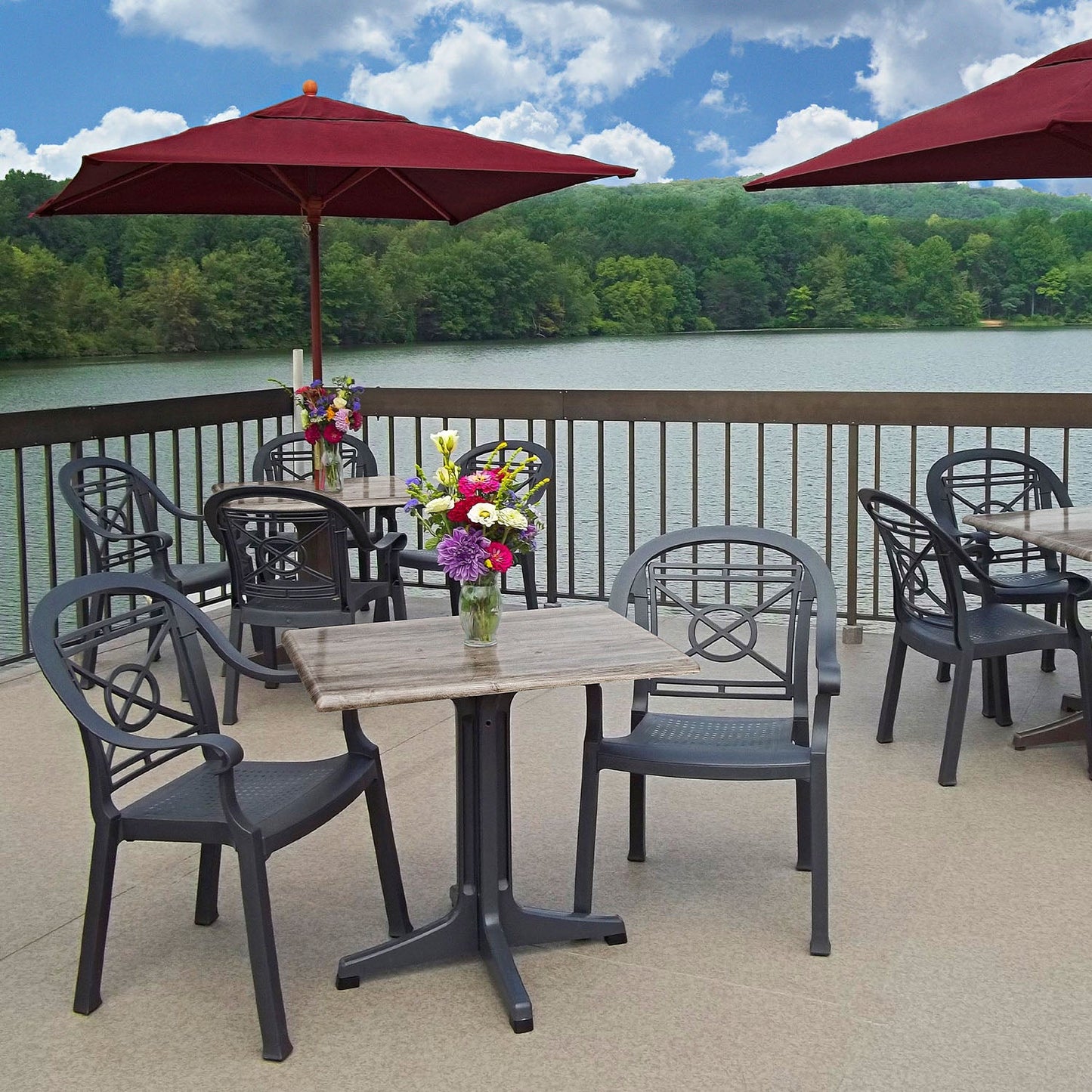 Grosfillex Exterior Molded Melamine Tabletops