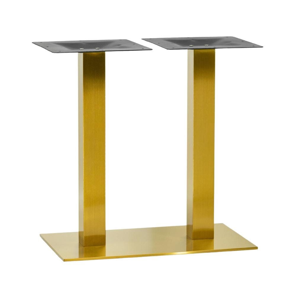 Contemporary Commercial Metal Rectangular Table Base in Gold 16" x 28"