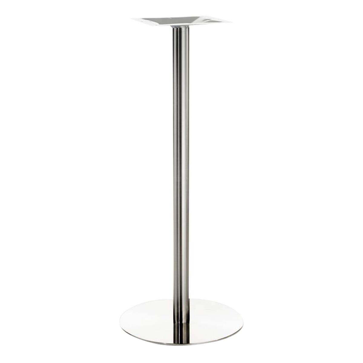 Contemporary Commercial Round Table Base in Brushed Stainless Steel