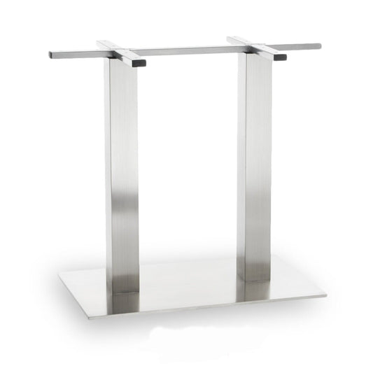 Brushed Stainless Steel Indoor/Outdoor Rectangular Table Base (16" x 28")